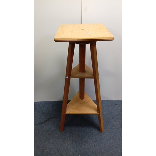 76 - MABEF, Italian beechwood artist’s easel, with tilting rectangular support panel, central pierced col... 