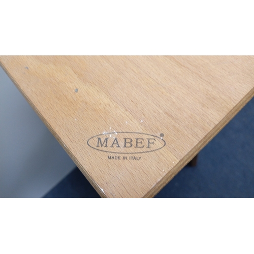 76 - MABEF, Italian beechwood artist’s easel, with tilting rectangular support panel, central pierced col... 