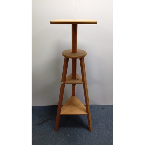 76 - MABEF, Italian beechwood artist’s easel, with tilting rectangular support panel, central pierced col... 