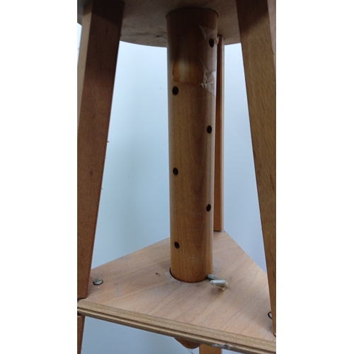 76 - MABEF, Italian beechwood artist’s easel, with tilting rectangular support panel, central pierced col... 