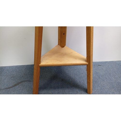 76 - MABEF, Italian beechwood artist’s easel, with tilting rectangular support panel, central pierced col... 