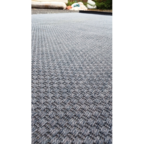 80 - IKEA ‘MORUM’ flatweave rug, in grey and ivory polypropylene with a small-scale geometric weave; bear... 