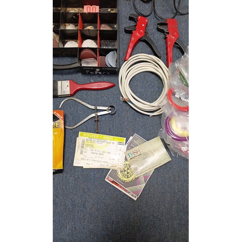 81 - A quantity of hobbyist and workshop accessories including plastic compartment organisers of small fi... 