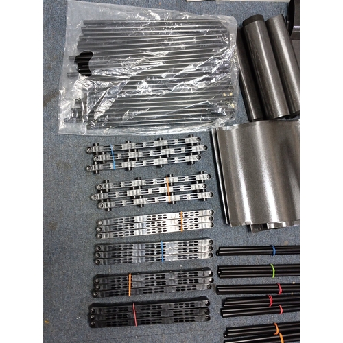 87 - A quantity of black plastic modular components to make a portable shelving unit.