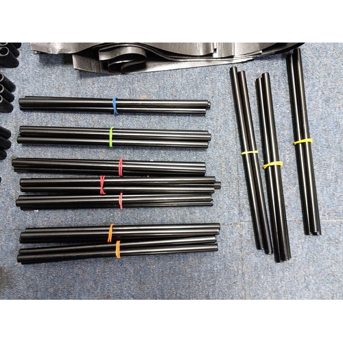 87 - A quantity of black plastic modular components to make a portable shelving unit.