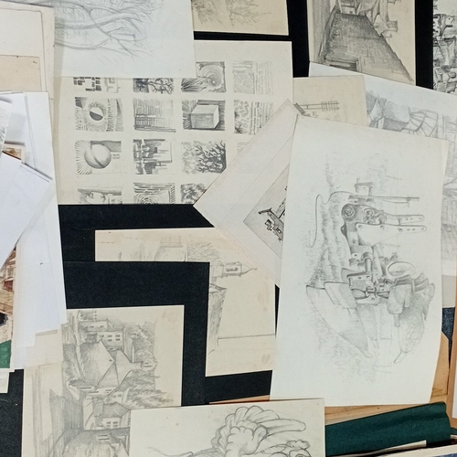 105 - A quantity of 20th century works on paper, predominantly graphite and charcoal studies with occasion... 