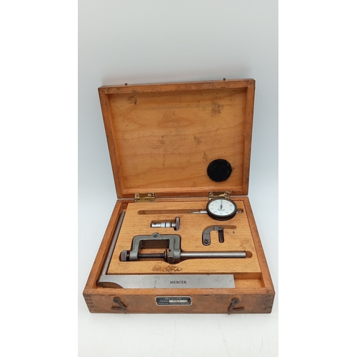 96 - A group of precision engineering measuring tools, including a Mercer Model 107 dial indicator and cl... 