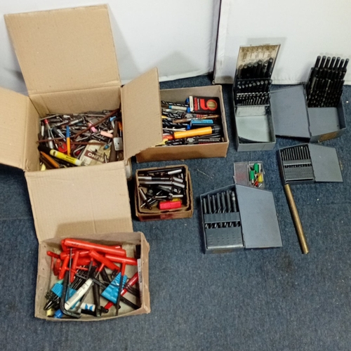 97 - A quantity of machinists’ cutting tools, including boxed twist drill sets, taps and dies, reamers, c... 