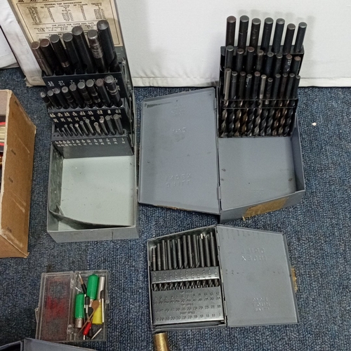 97 - A quantity of machinists’ cutting tools, including boxed twist drill sets, taps and dies, reamers, c... 