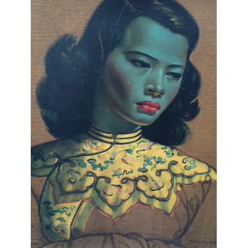 112 - Vladimir Tretchikoff—colour print after the artist’s celebrated ‘The Chinese Girl’/ 'The Green Girl'... 