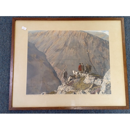 113 - A group of framed works on paper comprising a watercolour landscape with river and overhanging branc... 