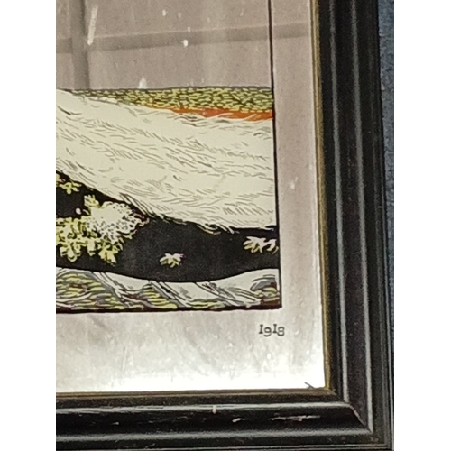 116 - A pair of framed Vogue cover advertising mirrors reproductions after George Lepape—one depicting an ... 