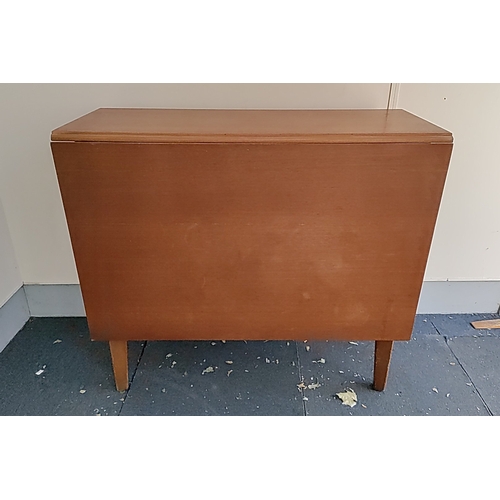 120 - Mid-20th century folding dining table in stained wood, the rectangular top with twin drop leaves, on... 