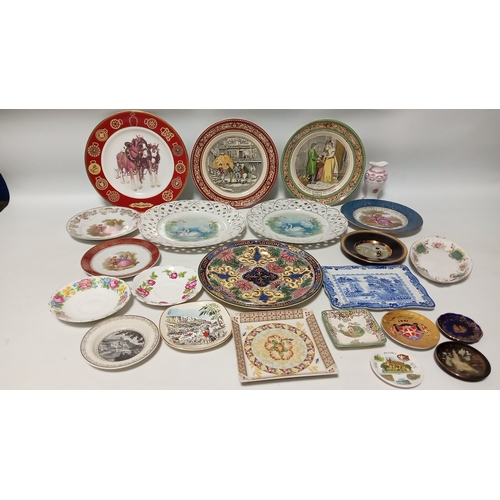 35 - A quantity of mixed ceramics including floral-decorated tea wares, transfer-printed and souvenir dis... 