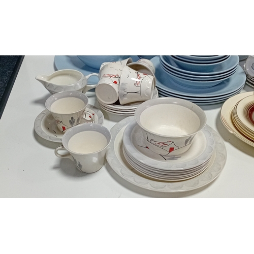 13 - A mixed lot of tableware including a Royal Albert ‘Brigadoon’ bone china teaset, a Wedgwood-style pa... 