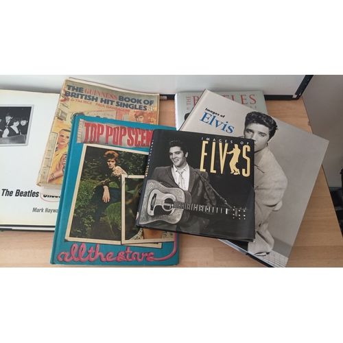 56 - A group of popular-music illustrated books and magazines, largely Beatles and Elvis Presley interest... 