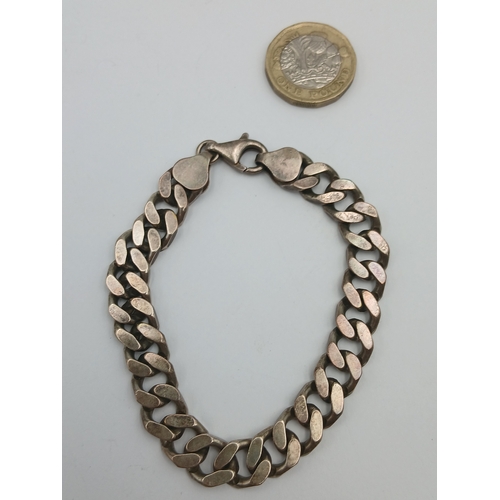 379 - A stamped 925 silver cuban link bracelet (Length 8.5 inches) and necklace (Length 20 inches). Weight... 