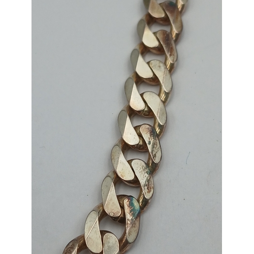379 - A stamped 925 silver cuban link bracelet (Length 8.5 inches) and necklace (Length 20 inches). Weight... 