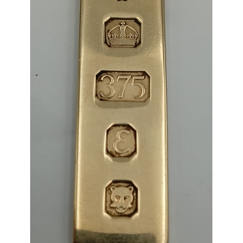 397 - A 9ct gold ingot with hallmarks. Weight 14.81 grams