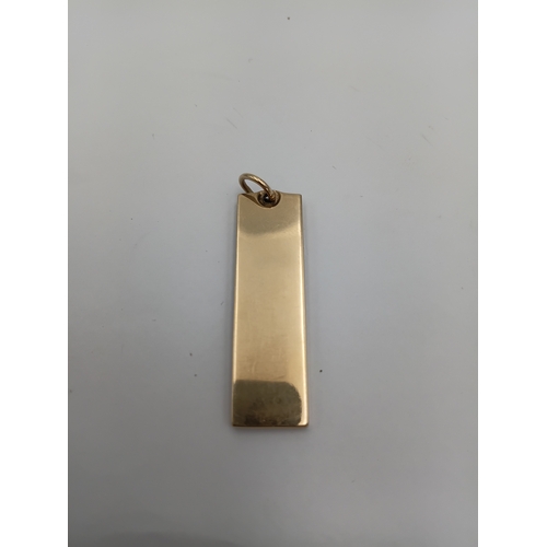 397 - A 9ct gold ingot with hallmarks. Weight 14.81 grams