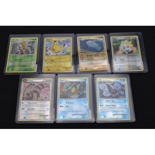 47 - 7x Reverse holo Pokemon cards Pikachu 61/90, Relicanth SH8, Treeko 8/99, Squirtle 96/127, Wartortle ... 