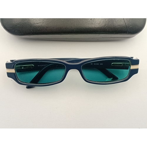 50 - Gucci blue and white prescription sunglasses with blue lenses