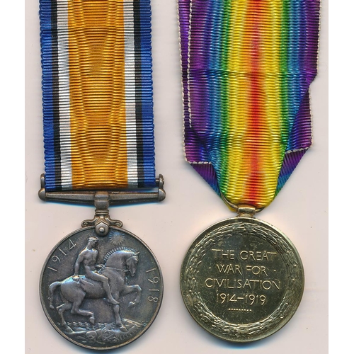 11 - First World War BWM & Victory medal to 022613 Pte (Private) Alfred J Innes, with copied MIC. Army Or... 