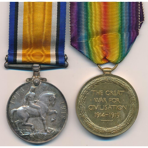 12 - First World War BWM & Victory medal to 31952 Cpl (Corporal) Harold Hobson, with copied MIC. Royal Fu... 