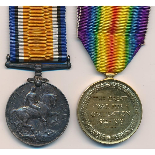 18 - First World War BWM & Victory medal to 17708 Pte (Private) Joseph J King, with copied MIC. Rifle Bri... 