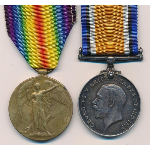 20 - First World War BWM & Victory medal to 84351 Pte (Private) Mark Kurasch, with copied MIC. Duke of Ca... 