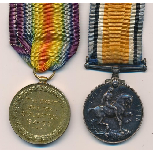 21 - First World War BWM & Victory medal to 202290 Pte (Private) Harry Fancy, with copied MIC. Essex Regi... 