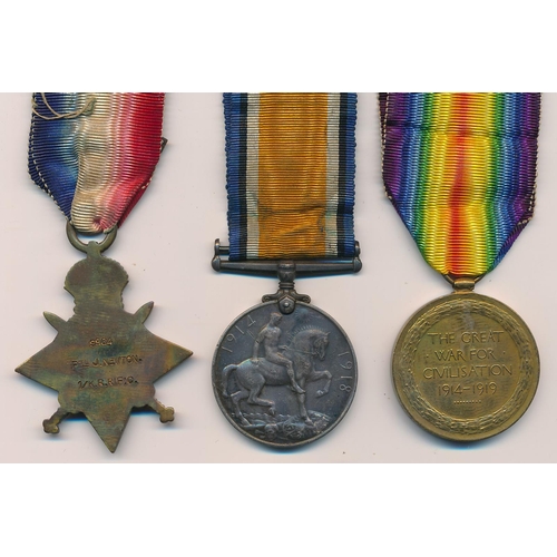 3 - First World War 1914 Star trio to 9964 Pte (Private) J Newton, with copied MIC. Royal Rifle Corps, L... 