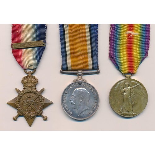 5 - First World War 1914 Star trio to M1-06288 Pte (Private) William Goble, with copied MIC. 25th Fd Amb... 