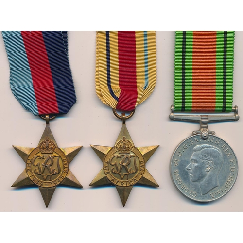 35 - Second World War small group with The Defence medal 1939-1945 (unnamed) plus The 1939-1945 Star and ... 