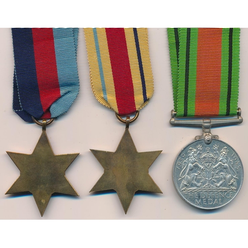 35 - Second World War small group with The Defence medal 1939-1945 (unnamed) plus The 1939-1945 Star and ... 