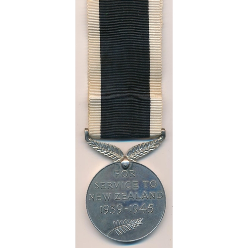 43 - New Zealand - Second World War, War Service Medal ‘For Service to New Zealand 1939-1945’. Named to e... 