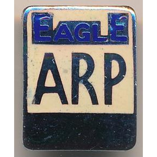 59 - ARP Eagle badge, chromium plated with enamel, buttonhole fitting to back with