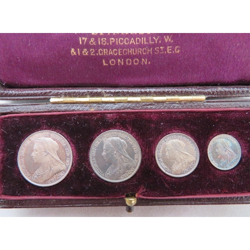 149 - 1897 Maundy four coin set with some light toning, in dated case.