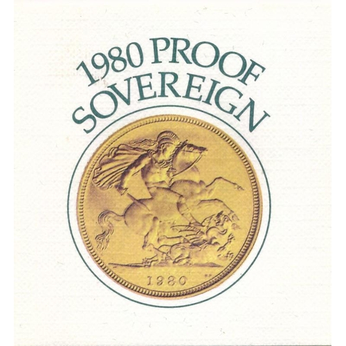 194 - 1980 gold proof sovereign, in box of issue with certificate, issued by The Royal Mint.