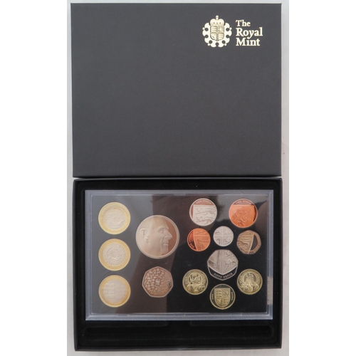 235 - 2011 UK proof cased set of fourteen coins, issued by The Royal Mint, some coins with very light toni... 