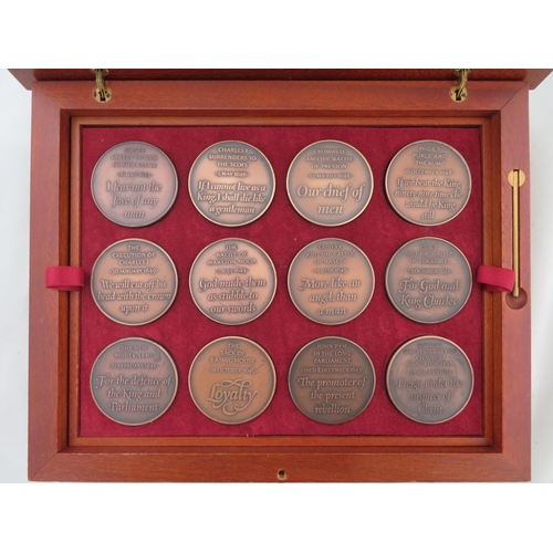 97 - 1992 The English Civil War 350th Anniversary Commemorative Bronze Medal set of 12 50mm bronze medals... 