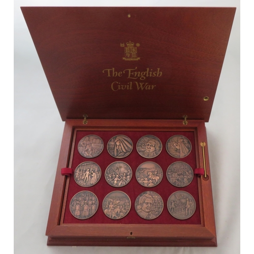 97 - 1992 The English Civil War 350th Anniversary Commemorative Bronze Medal set of 12 50mm bronze medals... 