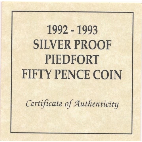 219 - 1992-93 50p silver piedfort proof FDC, EEC Presidency, issued by The Royal Mint, in case of issue wi... 