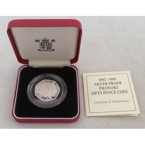 219 - 1992-93 50p silver piedfort proof FDC, EEC Presidency, issued by The Royal Mint, in case of issue wi... 