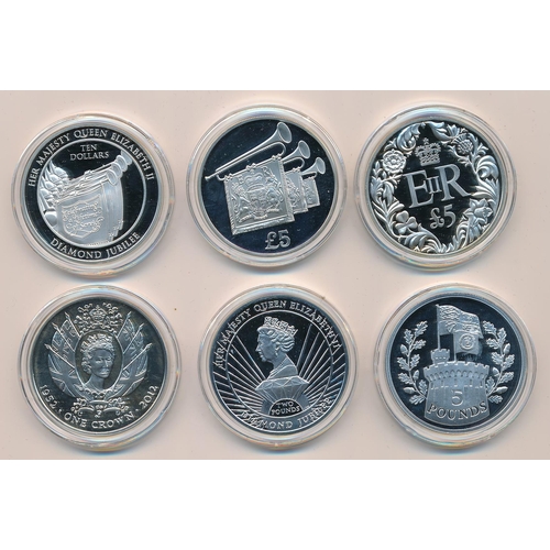 346 - World Coins - 2012 The British Isles & Commonwealth Diamond Jubilee Silver Proof Coin Collection of ... 