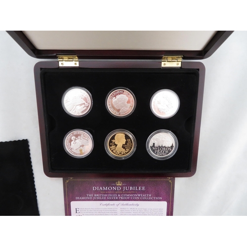 346 - World Coins - 2012 The British Isles & Commonwealth Diamond Jubilee Silver Proof Coin Collection of ... 