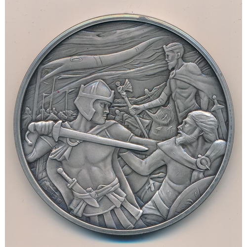 104 - 2012 Arthurian Legend Masterpiece .999 fine silver medal UNC (antique finish) by Lee R. Jones, hallm... 