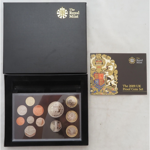 228 - 2009 UK Proof coin set of twelve coins FDC, including Kew Gardens 50p, issued by The Royal Mint, in ... 