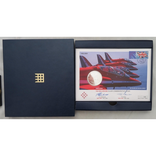 99 - 2005 Red Arrows 40th Anniversary commemorative cover with an encapsulated 50mm .999 2oz silver medal... 