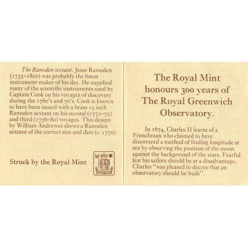 92 - 1975 Royal Greenwich Observatory 300th Anniversary silver medal set of three by The Royal Mint, each... 